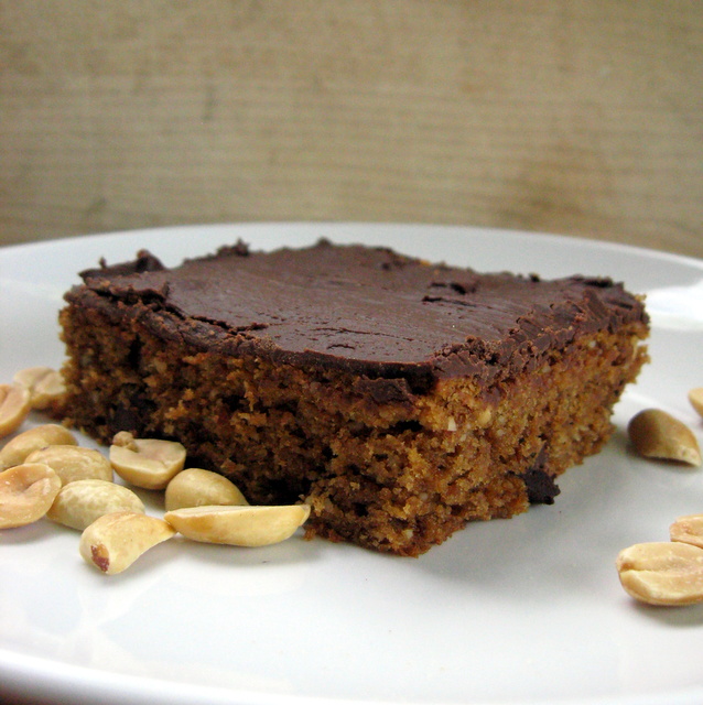 Peanut butter bar, slathered in chocolate. Oh my.